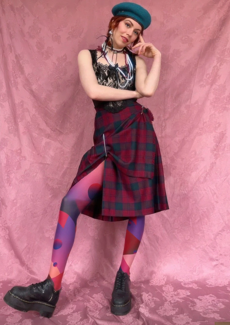 Viken Plan Cyberpunk Combustion Space Print Tights Hosiery Pantyhose - Image 3