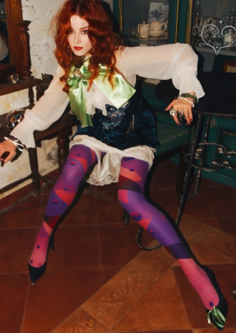 Viken Plan Cyberpunk Combustion Space Print Tights Hosiery Pantyhose - Image 4