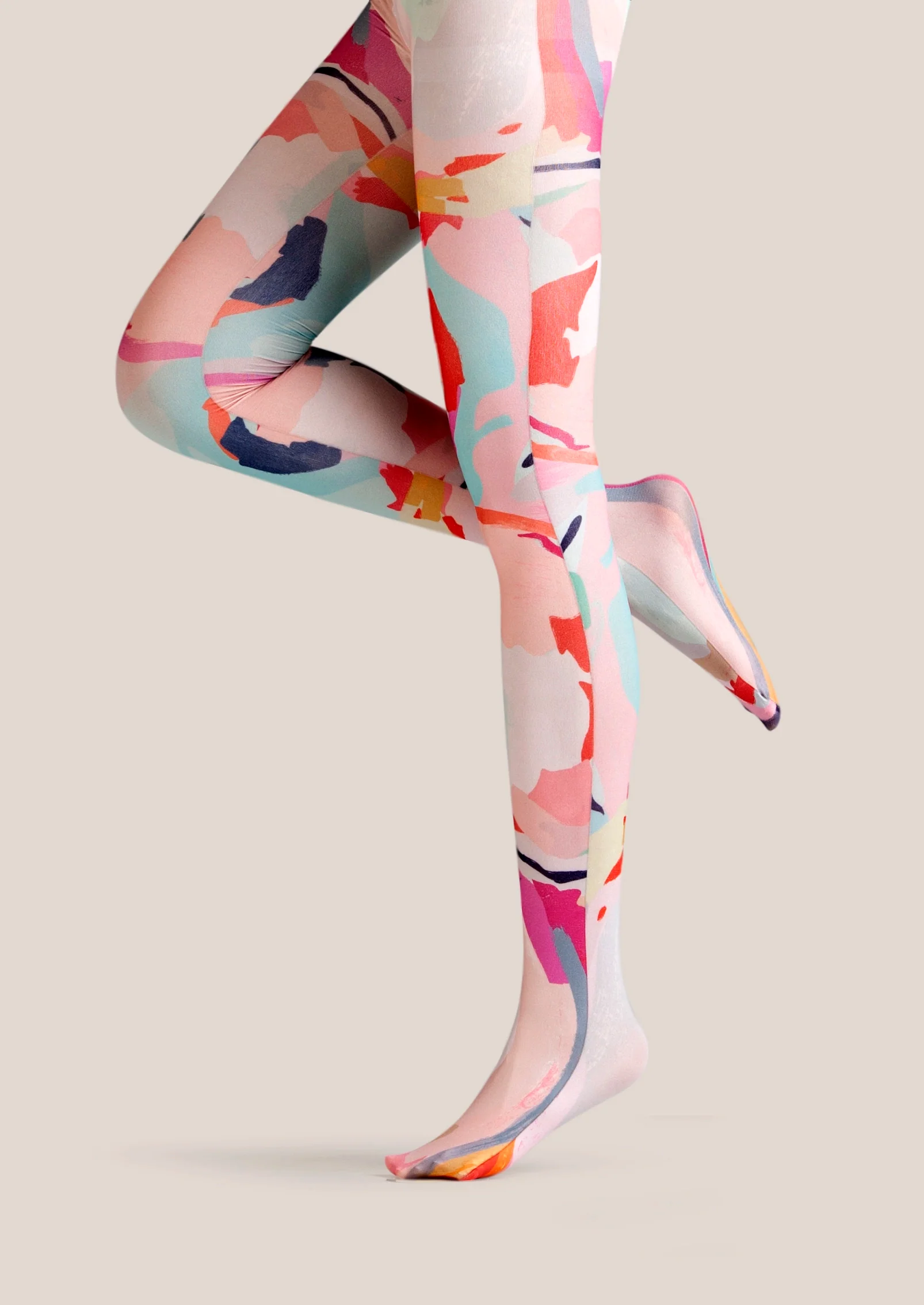 Viken Plan Popart Print Tights Color Painting Pantyhose/Tights [Condensed colors] - Image 4