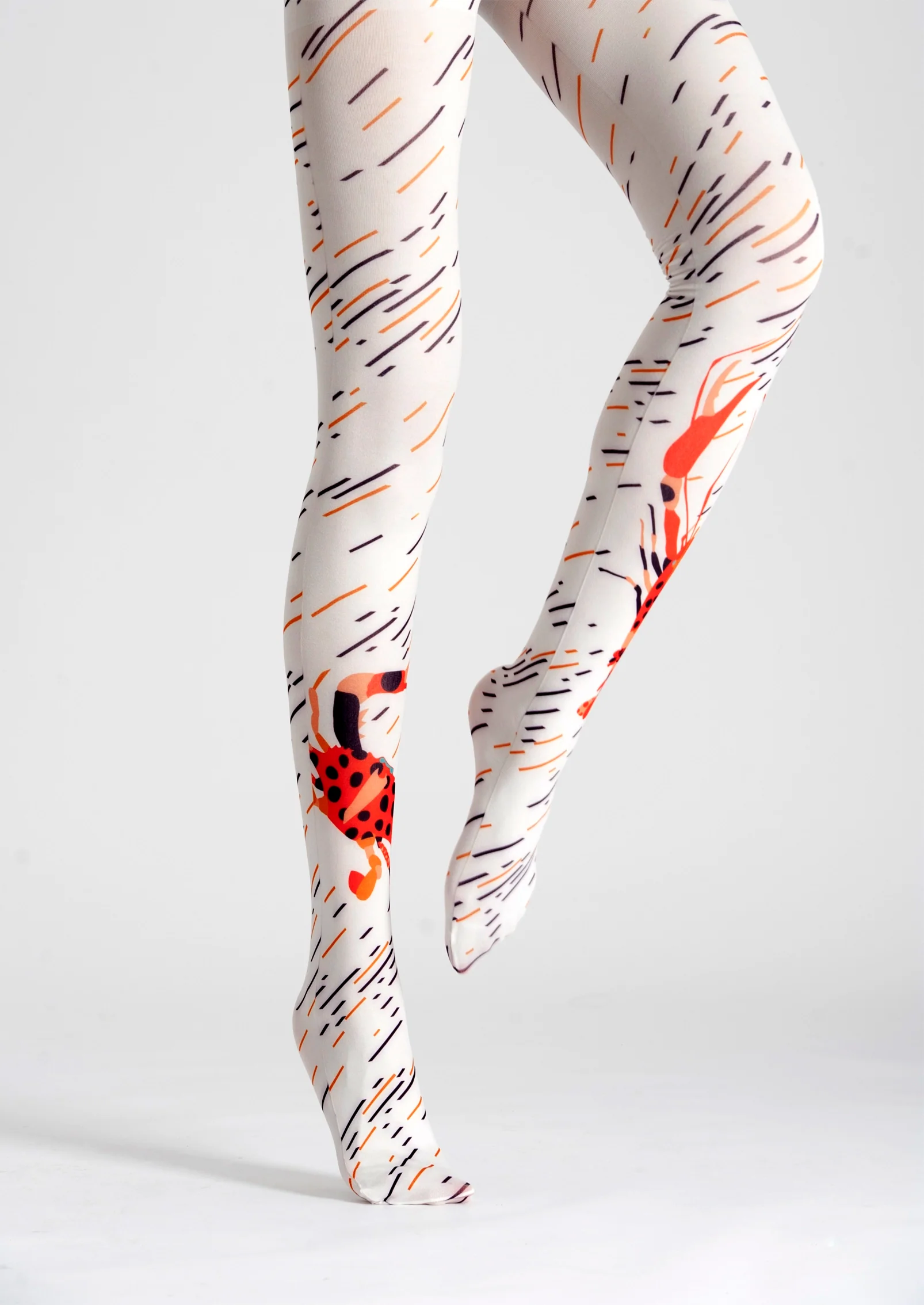 Viken Plan Fun art Print Tights Quirky Pantyhose/Tights [Crabs and prawns] - Image 3