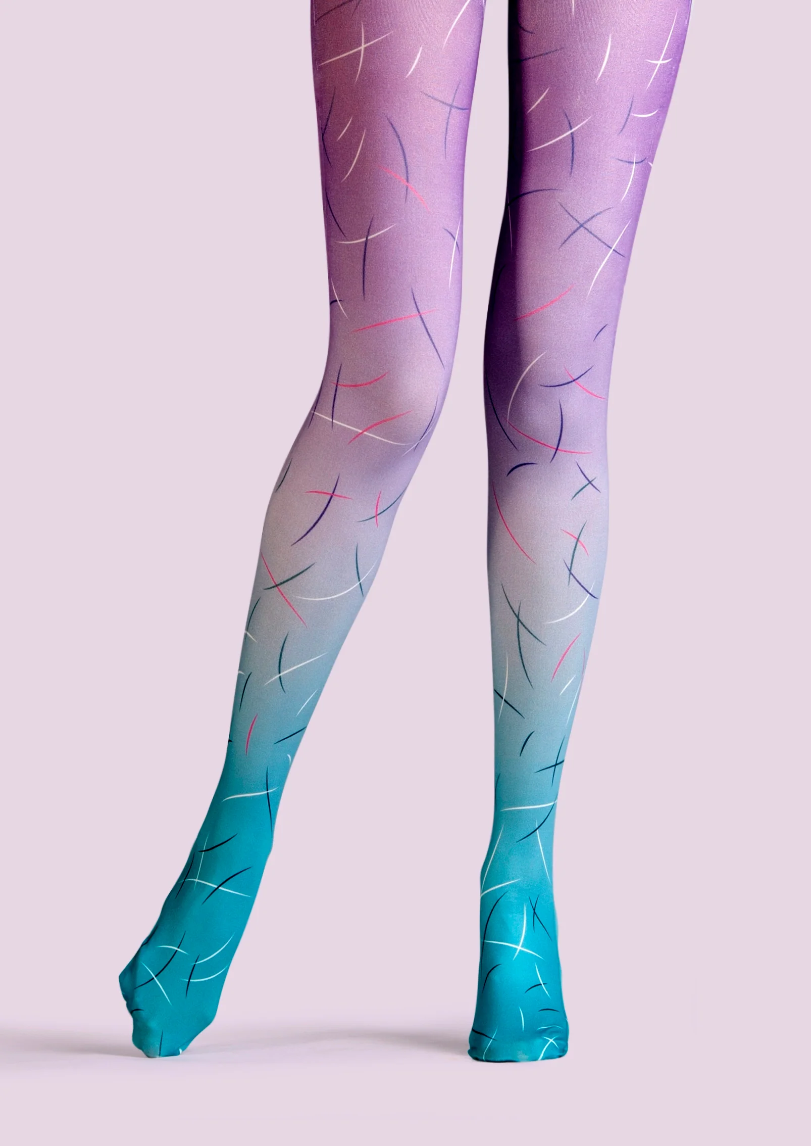 Viken Plan Popart Print Tights Color personality Pantyhose/Tights [Cut Feather]