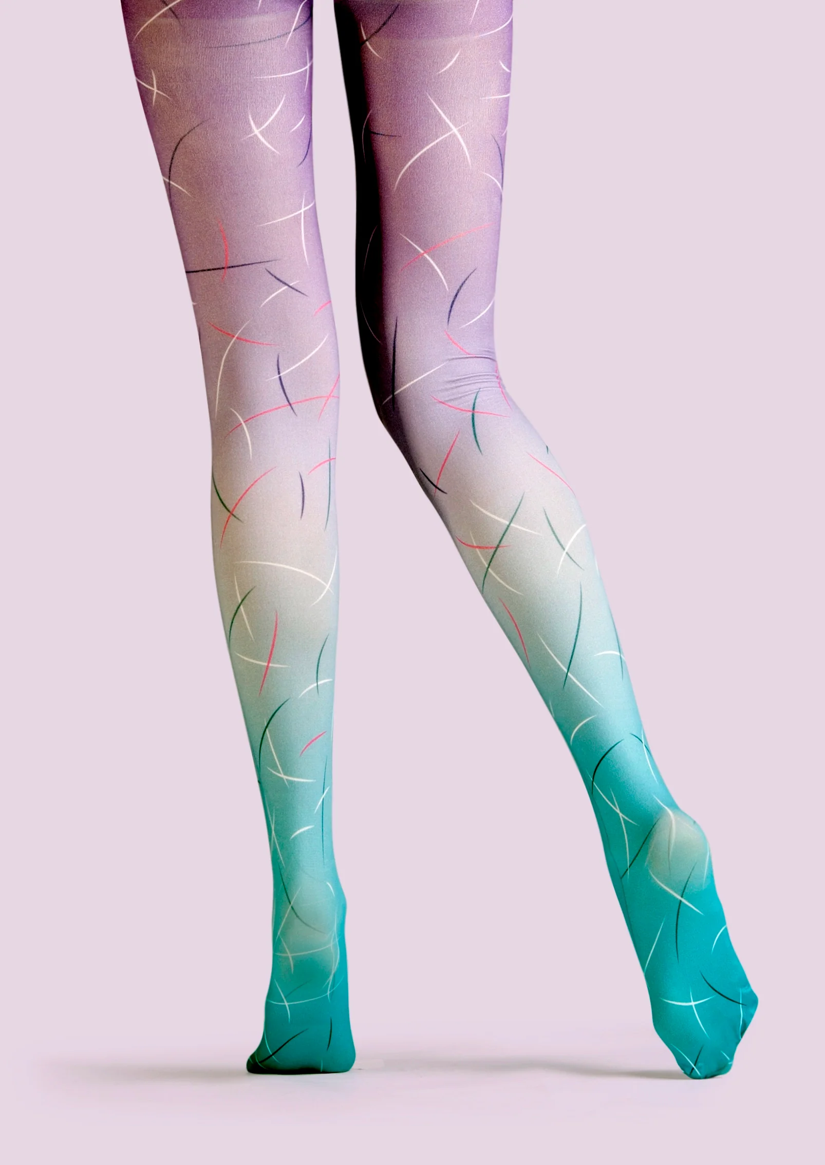 Viken Plan Popart Print Tights Color personality Pantyhose/Tights [Cut Feather] - Image 4