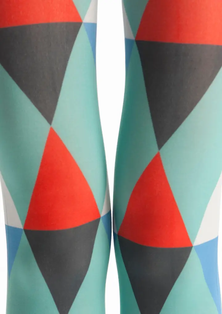 Viken Plan PopArt Print Tights Color block Pantyhose/Tights [Diamond grid] - Image 6