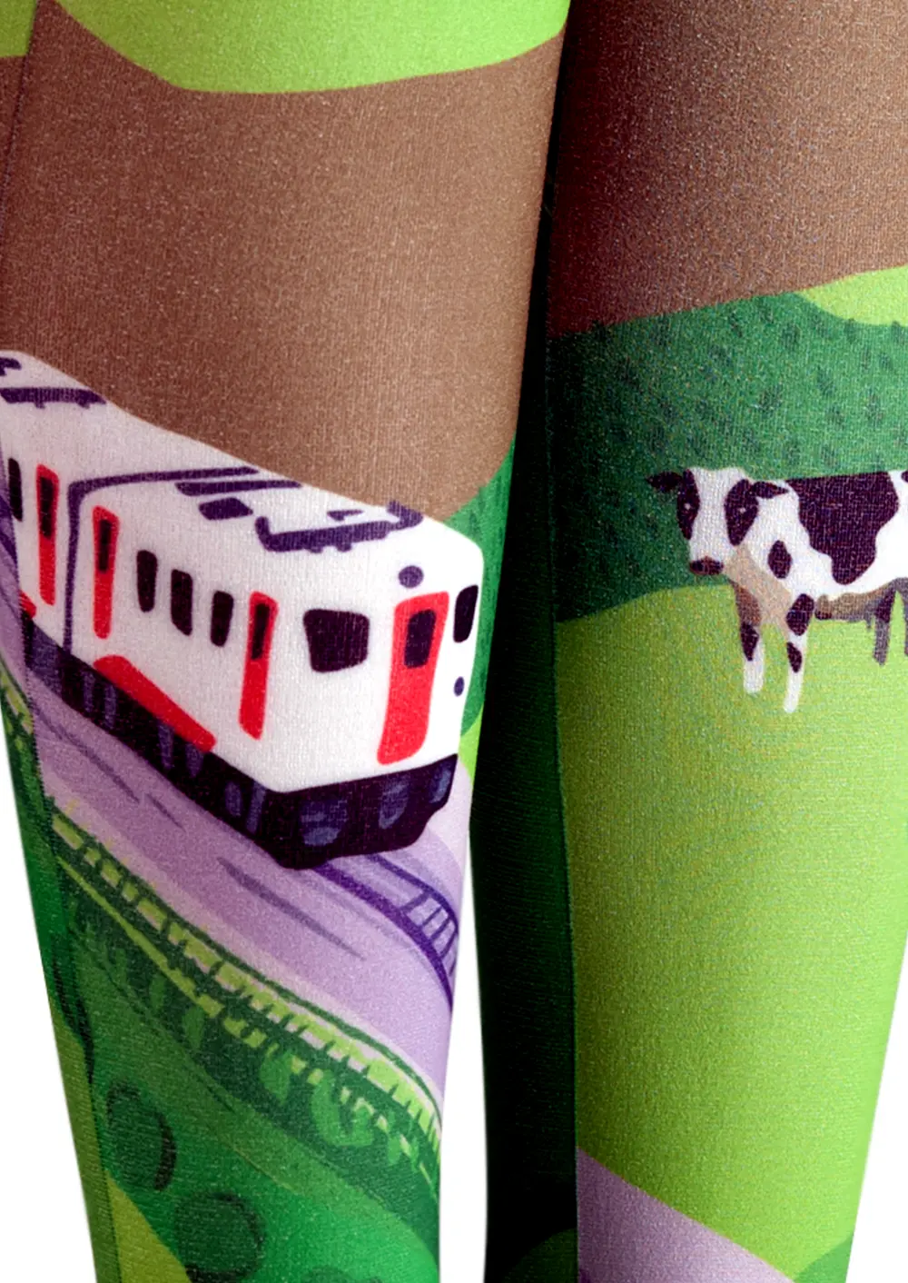 Viken Plan Field Train Print Tights Hosiery Pantyhose - Image 6