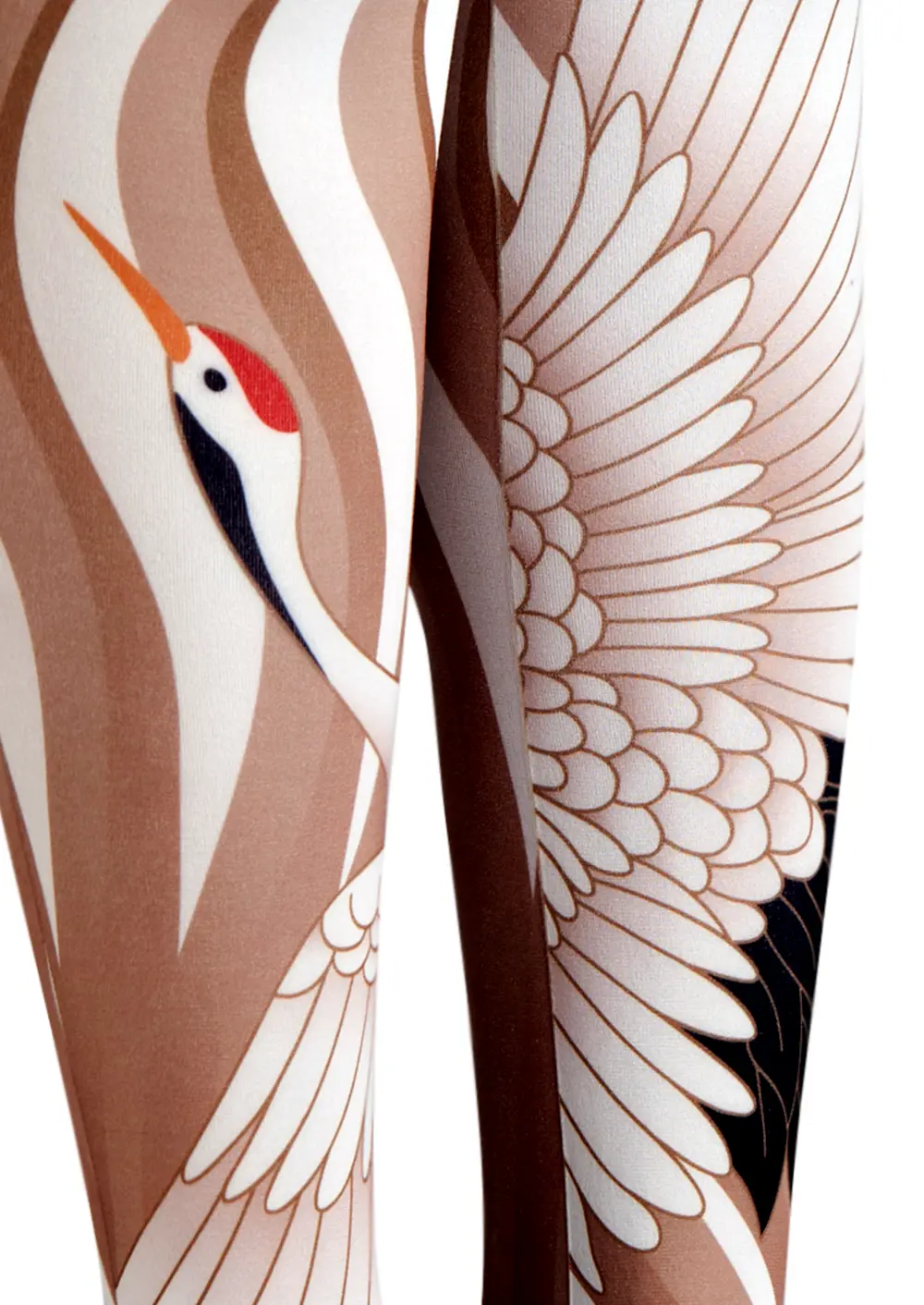 Viken Plan Golden Crane's Wings Unfurling Patterned Tights Hosiery Pantyhose - Image 5