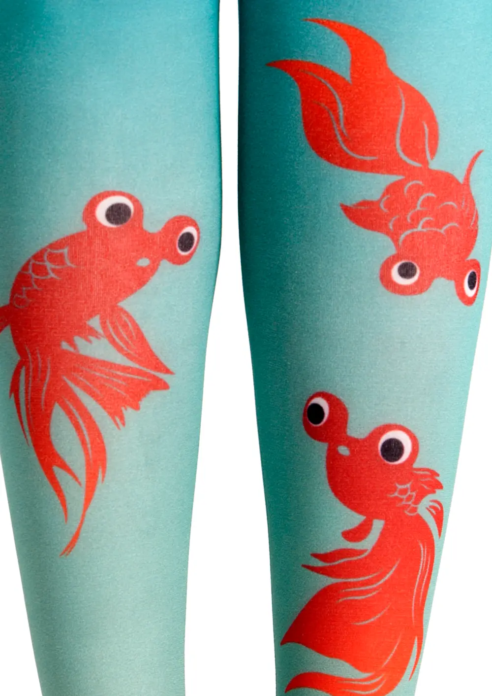 Viken Plan Fun Art Print Tights versatile Pantyhose/Tights [Goldfish] - Image 4