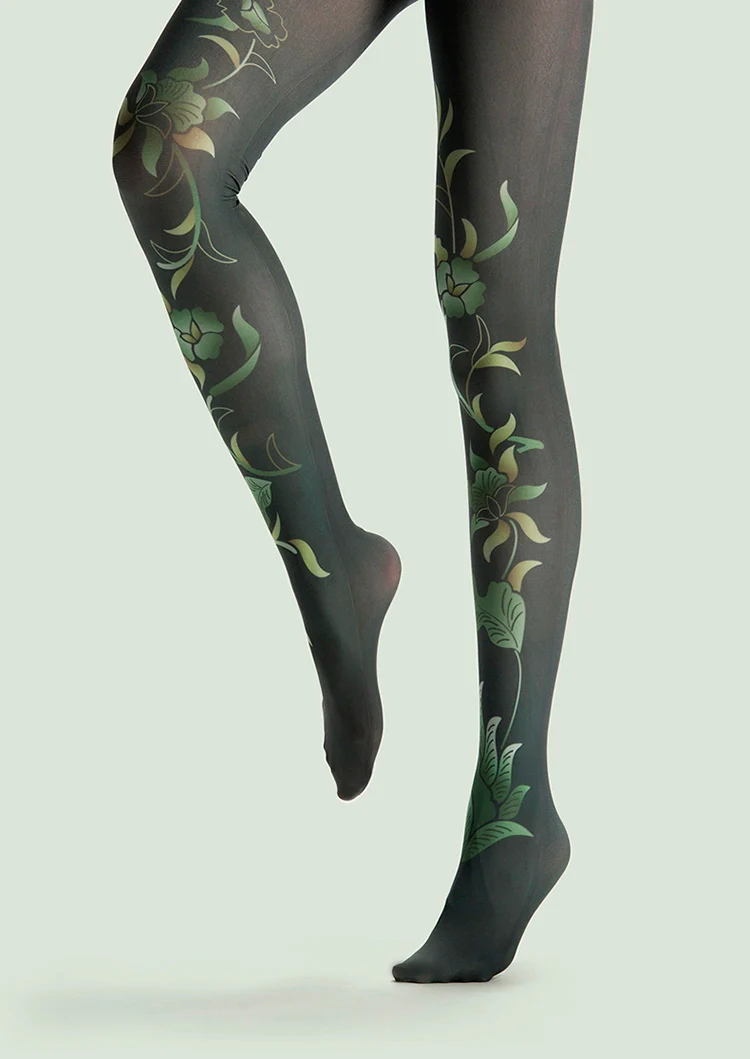 Viken Plan Forest Print Tights Hosiery Pantyhose - Image 3