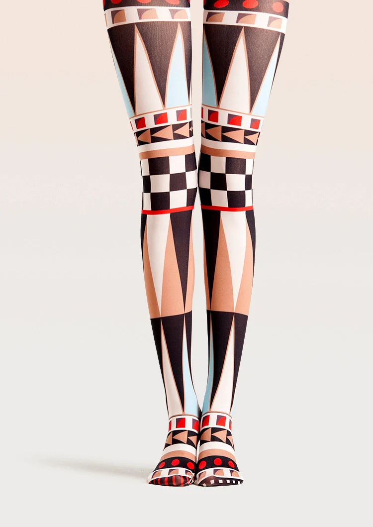Viken Plan Gypsy Check Tights Hosiery Pantyhose - Image 3
