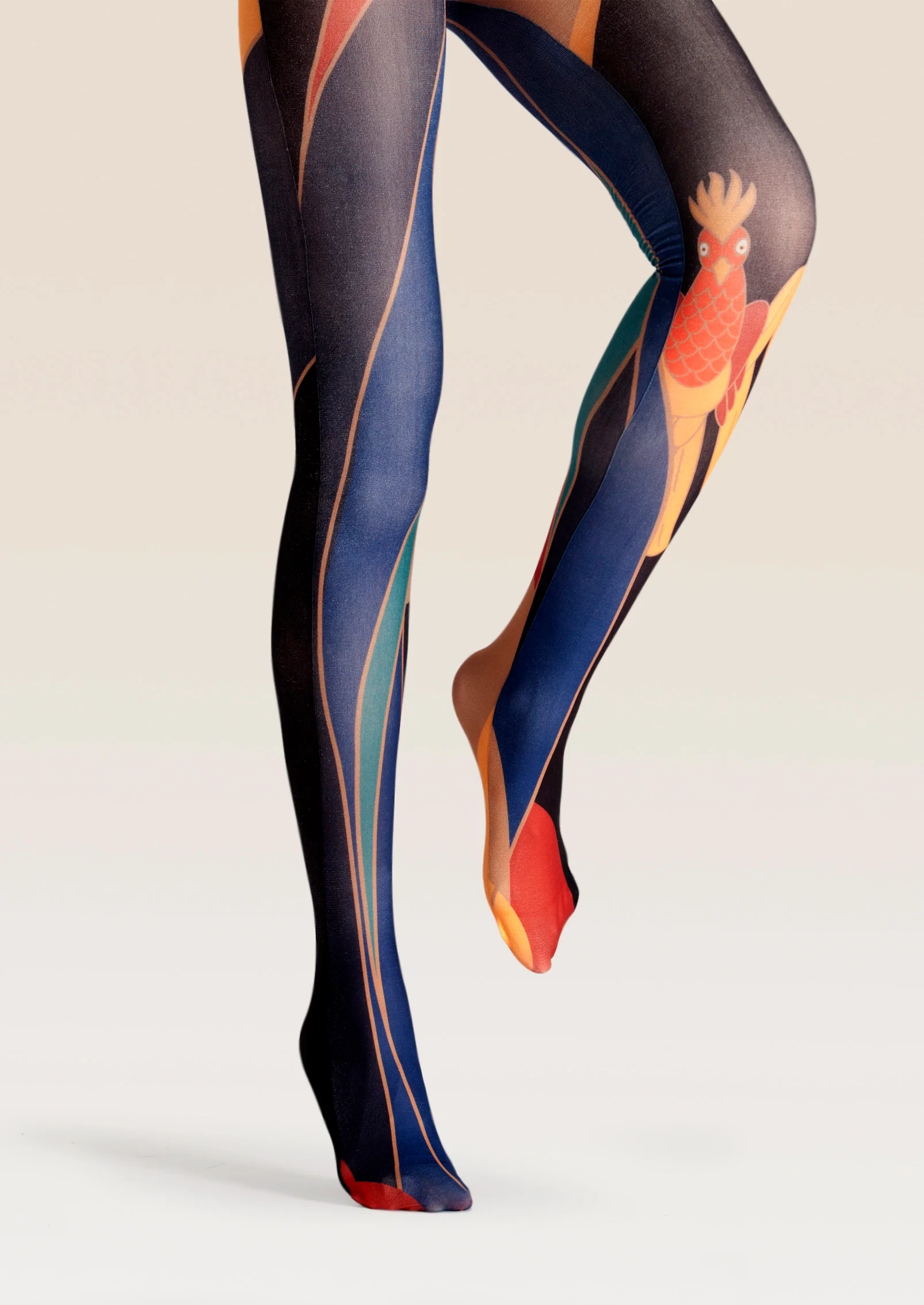 Viken Plan Ethnic art Print Tights Throwback Pantyhose/Tights [Holy bird] - Image 3