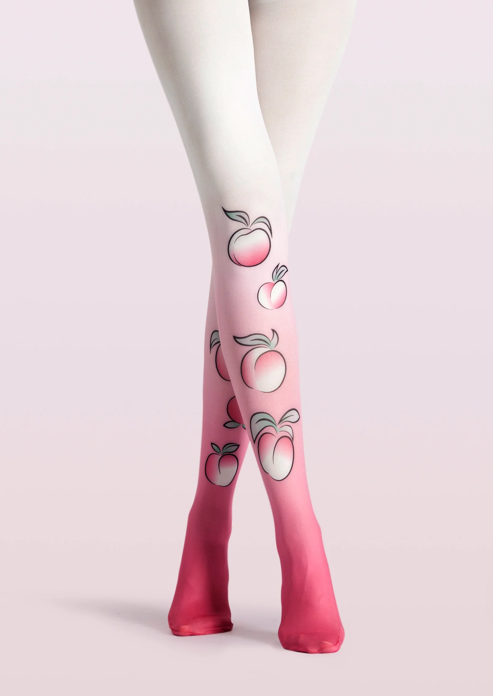 Viken Plan Fun Art Print Tights Fresher Pantyhose/Tights [Honey peach]