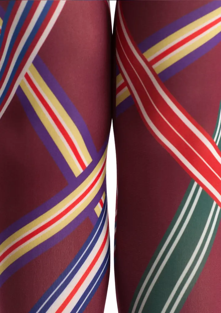 Viken Plan College art Print Tights Color Stripes Pantyhose/Tights [Medal ribbon] - Image 5