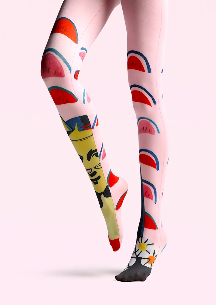 Viken Plan PopArt Print Tights Quirky Pantyhose/Tights [Mona Lisa] - Image 3