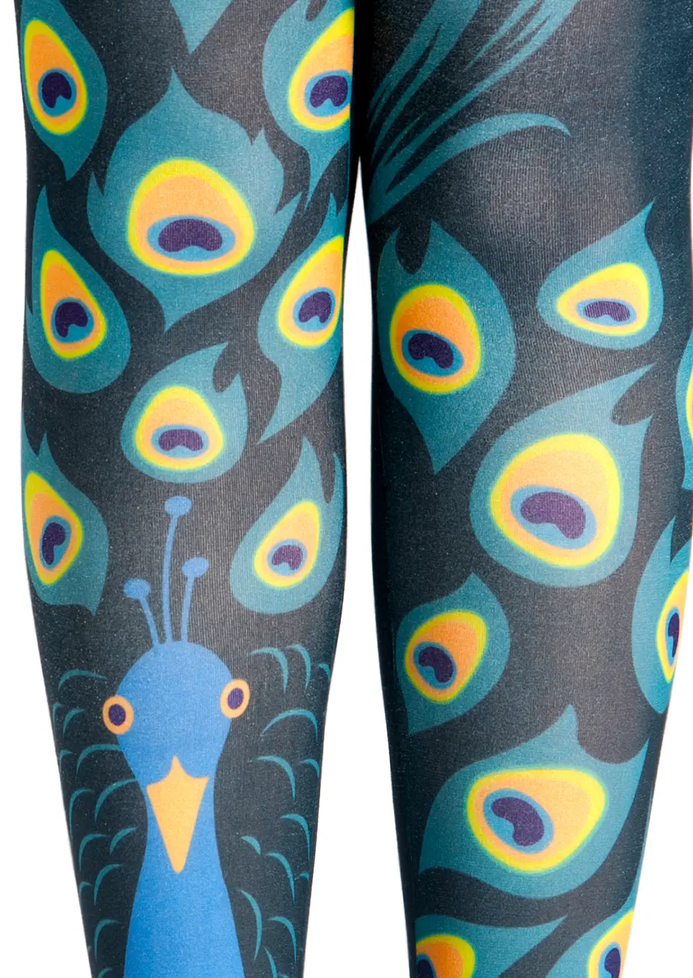 Viken Plan Fun Art Print Tights Versatile Pantyhose/Tights [Peacock] - Image 4