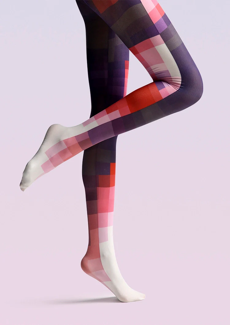 Viken Plan  PopArt Print Tights Cyberpunk Pantyhose/Tights [Pixel dusk] - Image 4