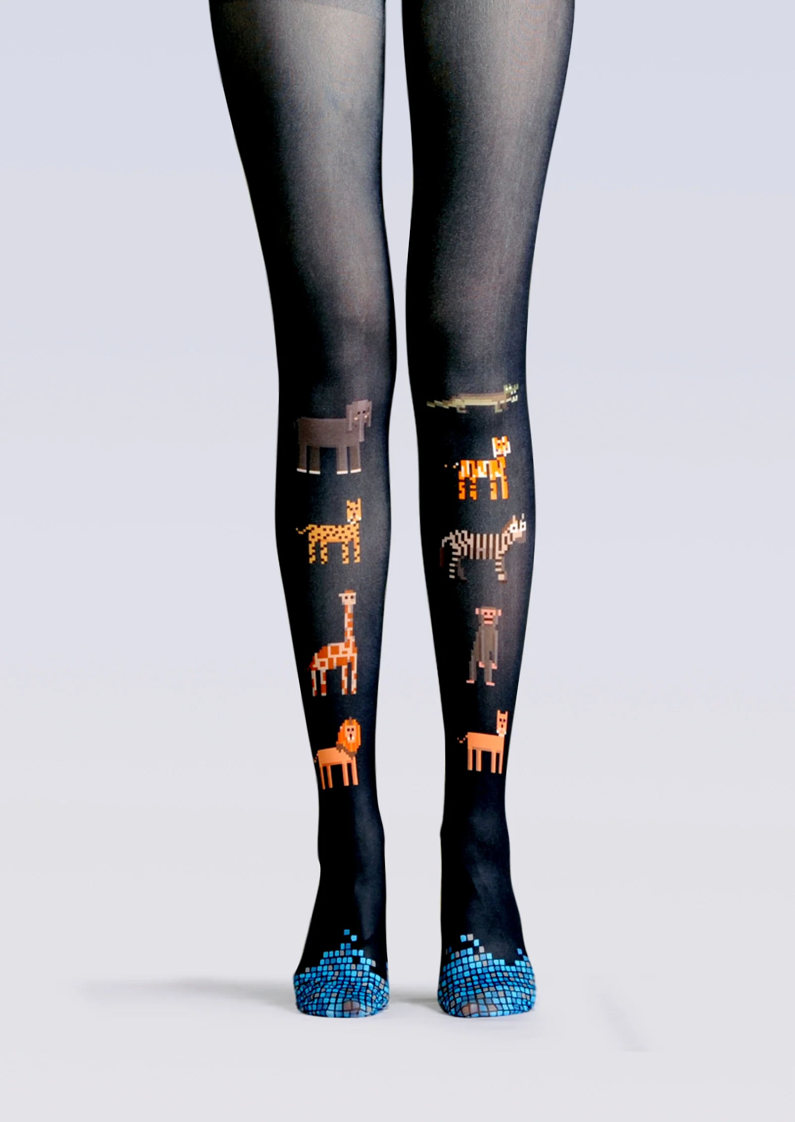 Viken Plan Fun Print Tights Animals Pantyhose/Tights [Pixel Gragg]