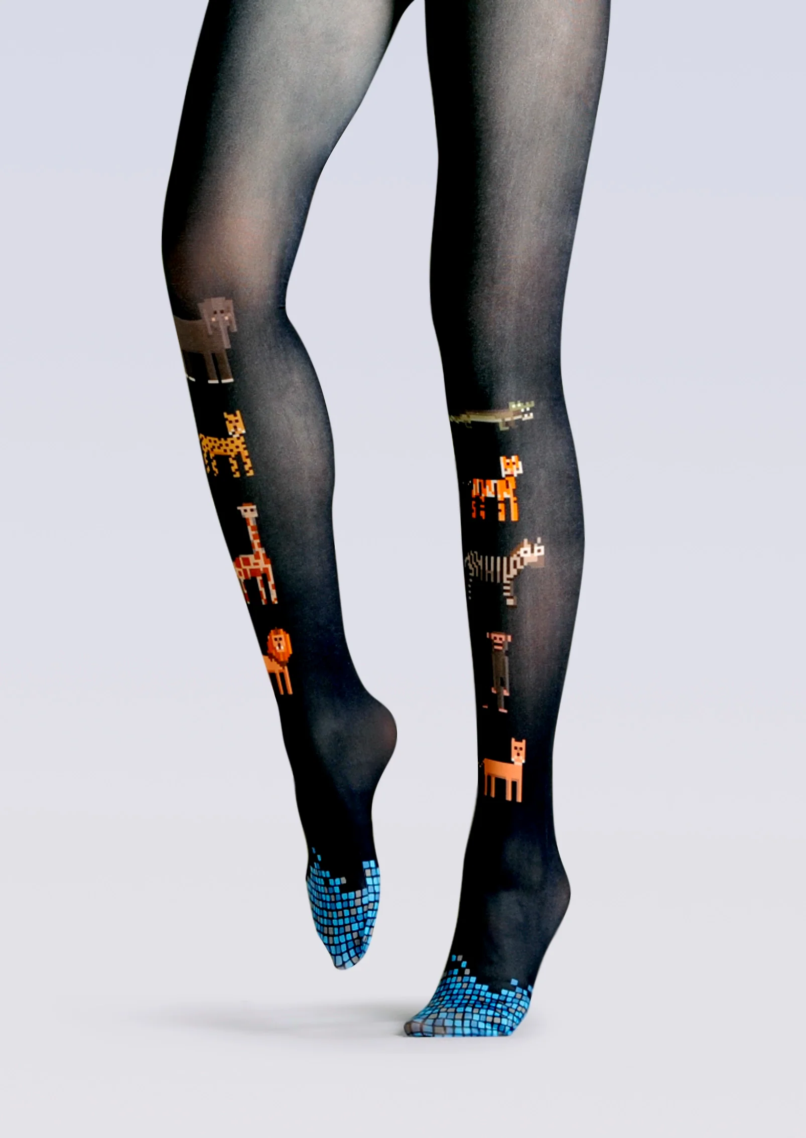 Viken Plan Fun Print Tights Animals Pantyhose/Tights [Pixel Gragg] - Image 4