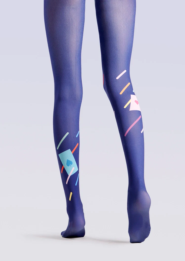 Viken Plan PopArt Print Offbeat Pantyhose/Tights [Poker] - Image 3