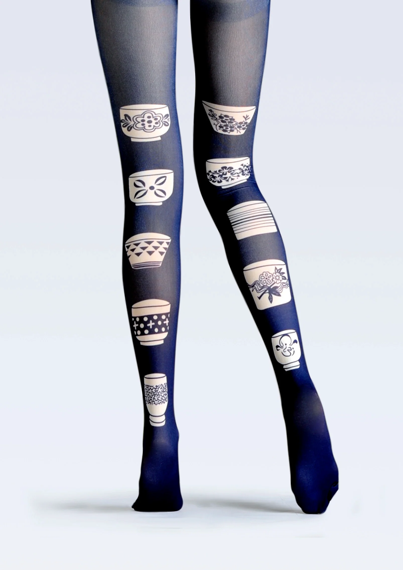 Viken Plan Ethnic art Print Tights Chinaware Pantyhose/Tights [Porcelain Family Bucket] - Image 4