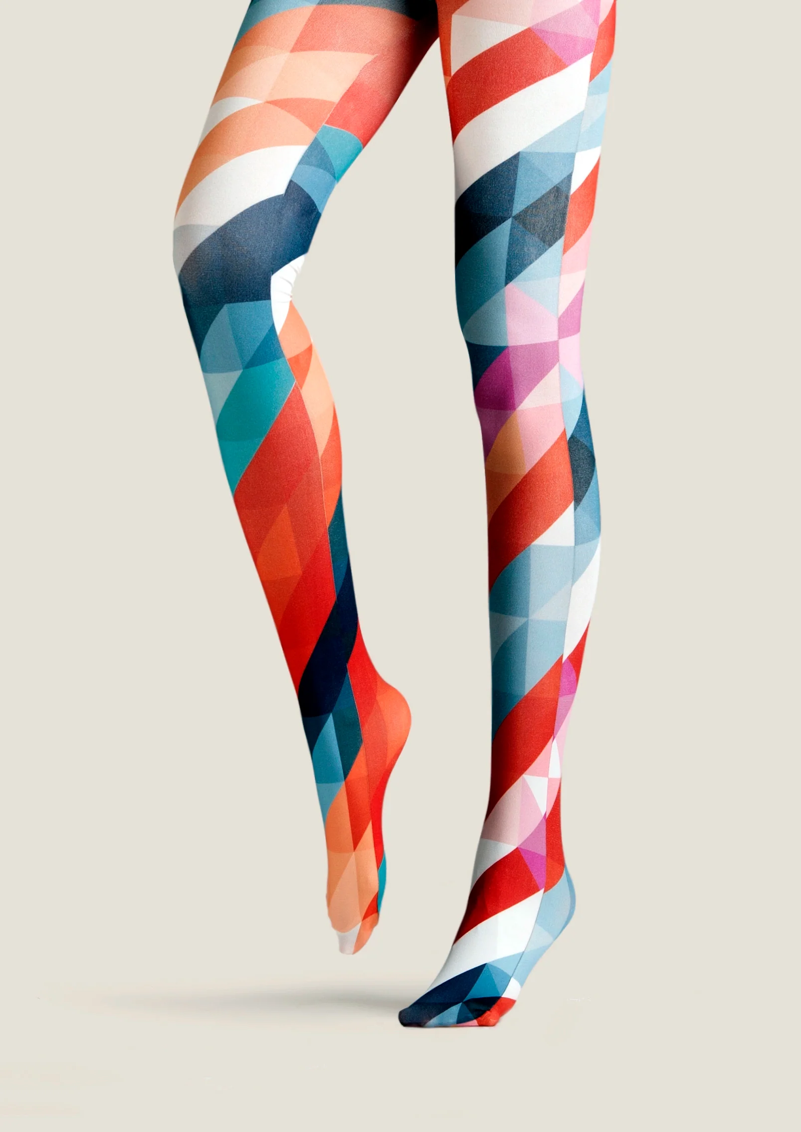 Viken Plan PopArt Print Tights colorful Pantyhose/Tights [Rainbow Recipe] - Image 4