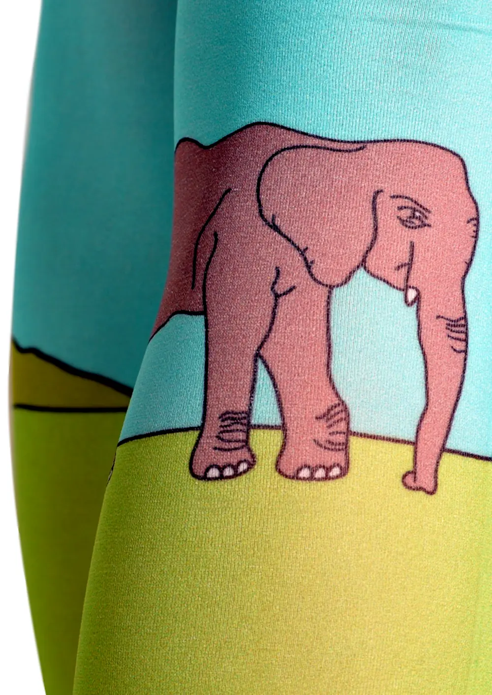 Viken Plan Forest art Print Tights Fun ostriches Pantyhose/Tights [Savanna] - Image 5