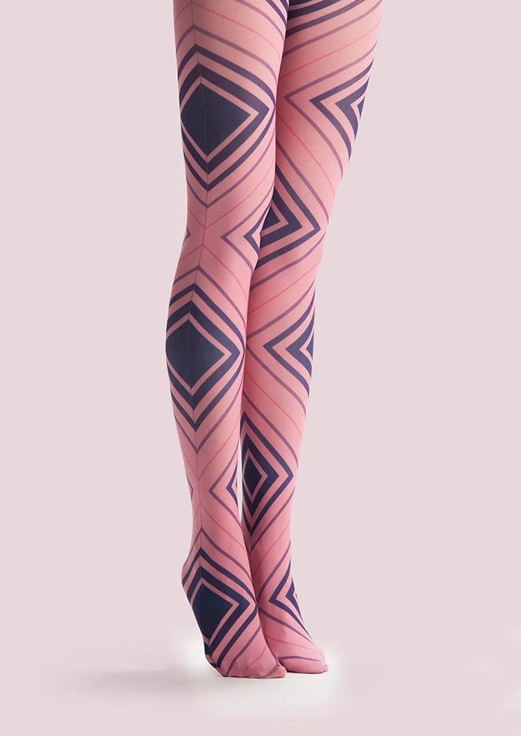 Viken Plan PopArt Print Tights Avant-garde Pantyhose/Tights [Square ripple] - Image 4