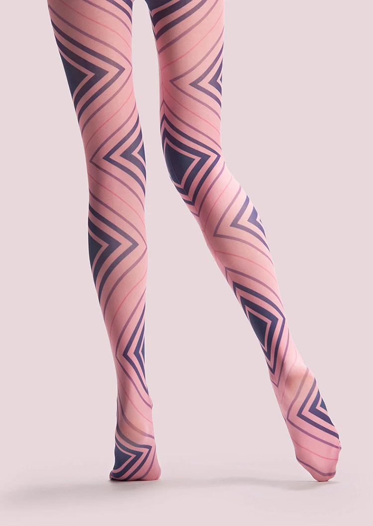 Viken Plan PopArt Print Tights Avant-garde Pantyhose/Tights [Square ripple] - Image 5