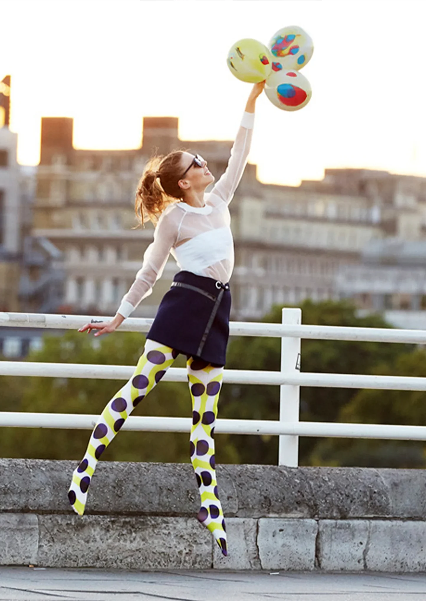 Viken Plan popart Print Tights Polka dots Pantyhose/Tights [Yayoi Pulse] - Image 3