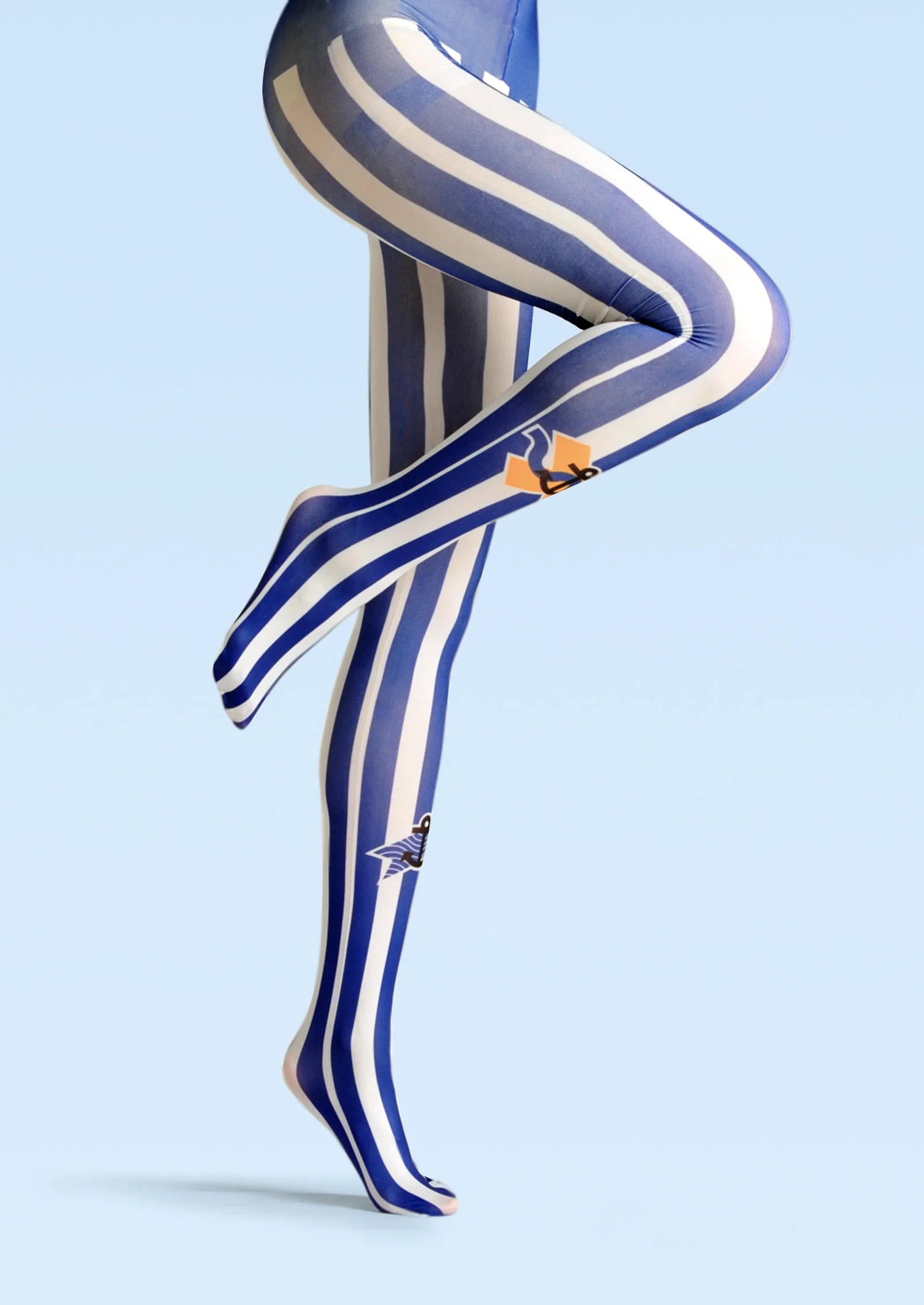 Viken Plan College Print Tights Fun art Pantyhose/Tights [Youngster Mariners] - Image 4