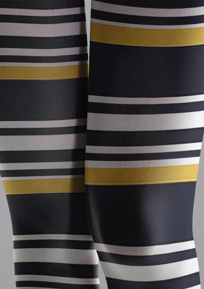 Viken plan Black Gold White Striped Tights Hosiery Pantyhose - Image 5