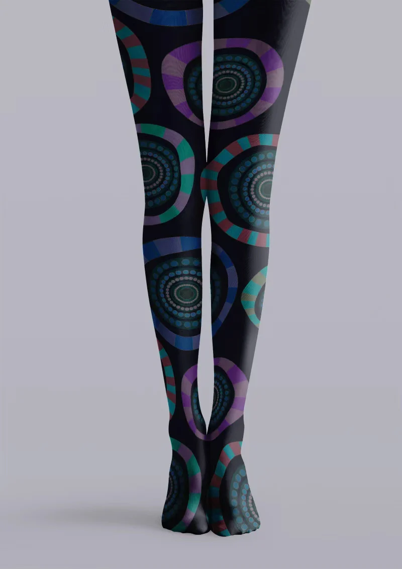 Viklen Plan Colorful Circle Tights Hosiery Pantyhose