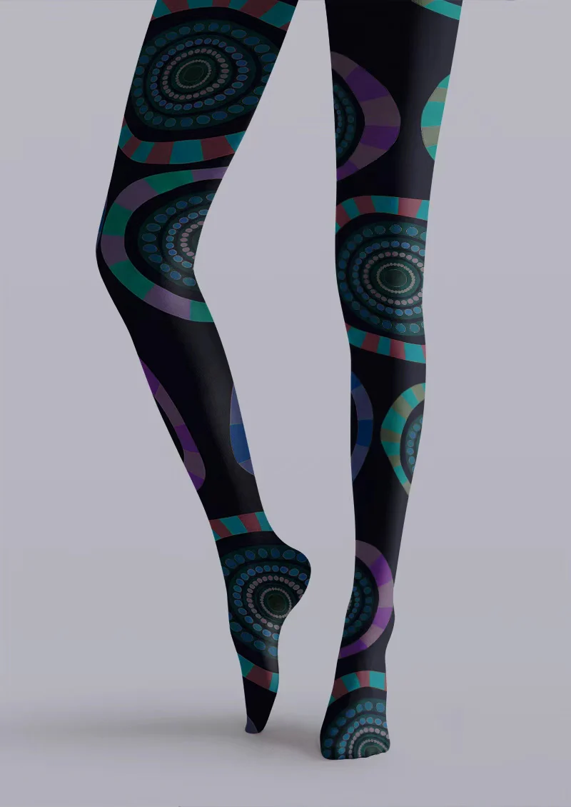 Viklen Plan Colorful Circle Tights Hosiery Pantyhose - Image 4