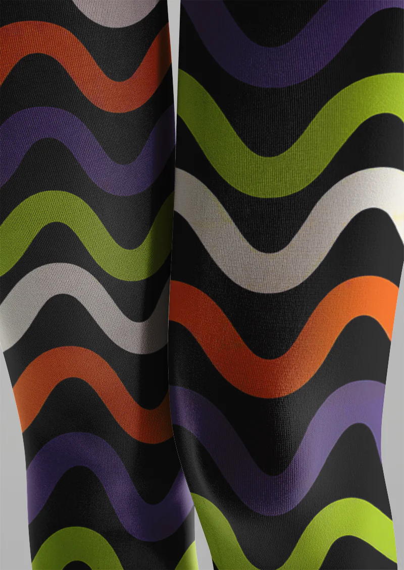 Viklen plan Colorful Wavy Stripe Tights Hosiery Pantyhose - Image 5