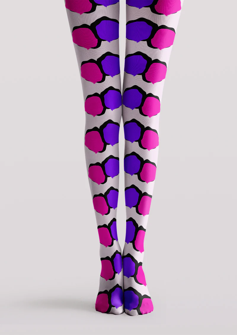 Viklen plan Pink Purple Geometric Bubble Tights Hosiery Pantyhose