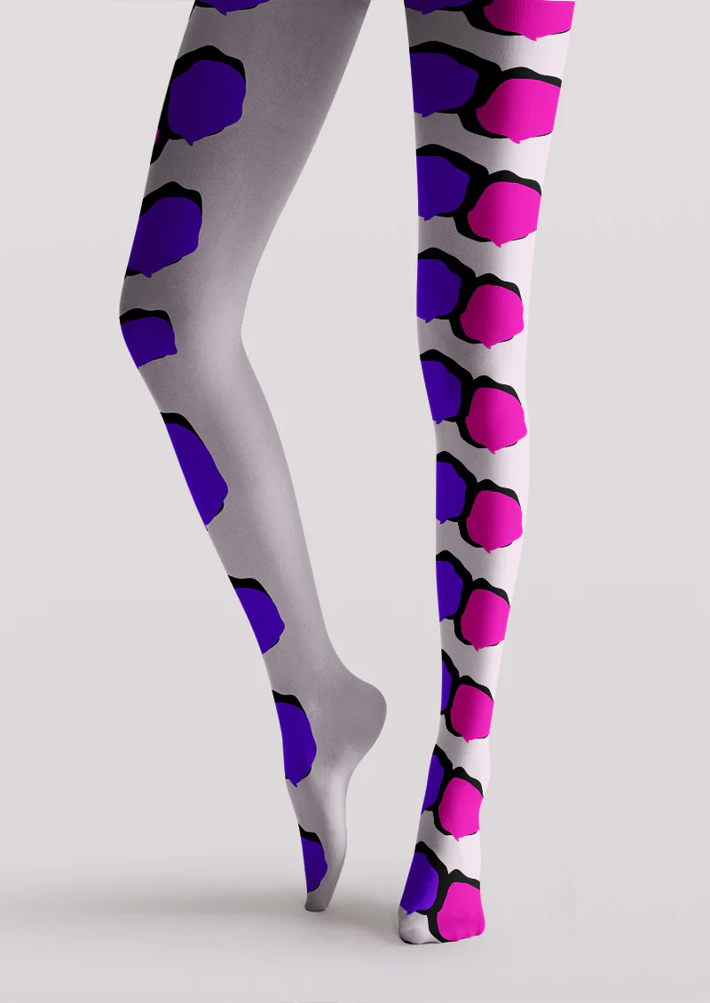 Viklen plan Pink Purple Geometric Bubble Tights Hosiery Pantyhose - Image 4