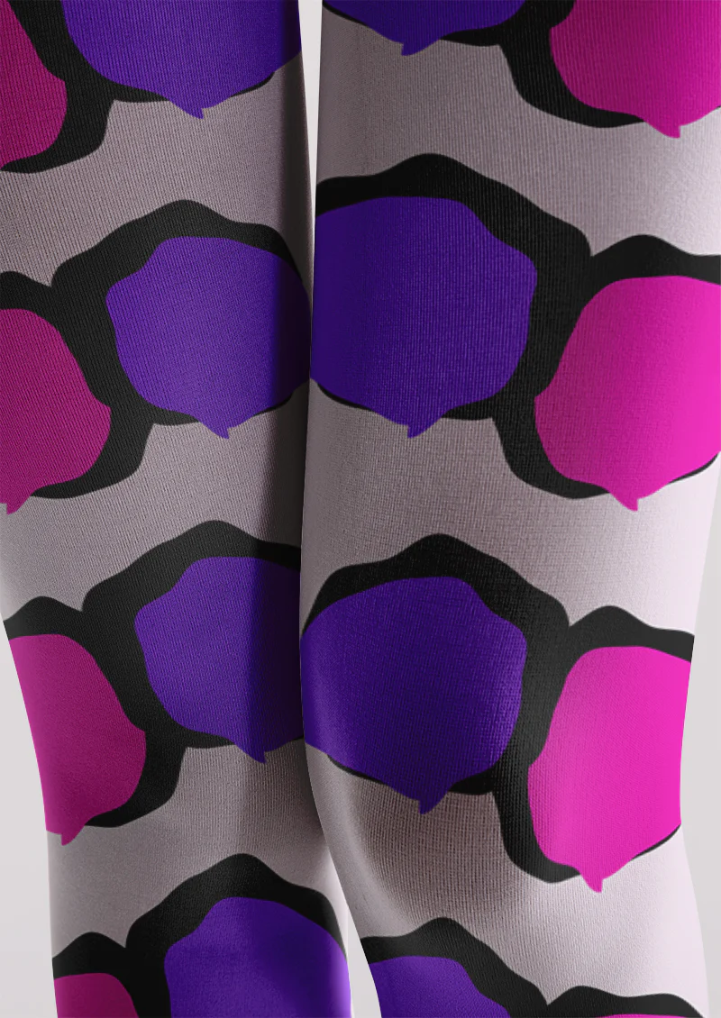 Viklen plan Pink Purple Geometric Bubble Tights Hosiery Pantyhose - Image 5