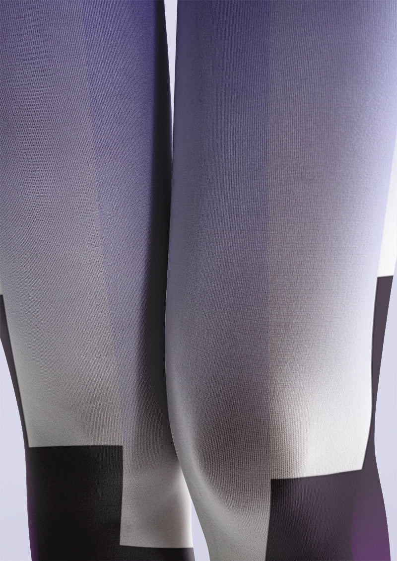 Viklen plan Purple White Gradient Color Block Tights Hosiery Pantyhose - Image 5
