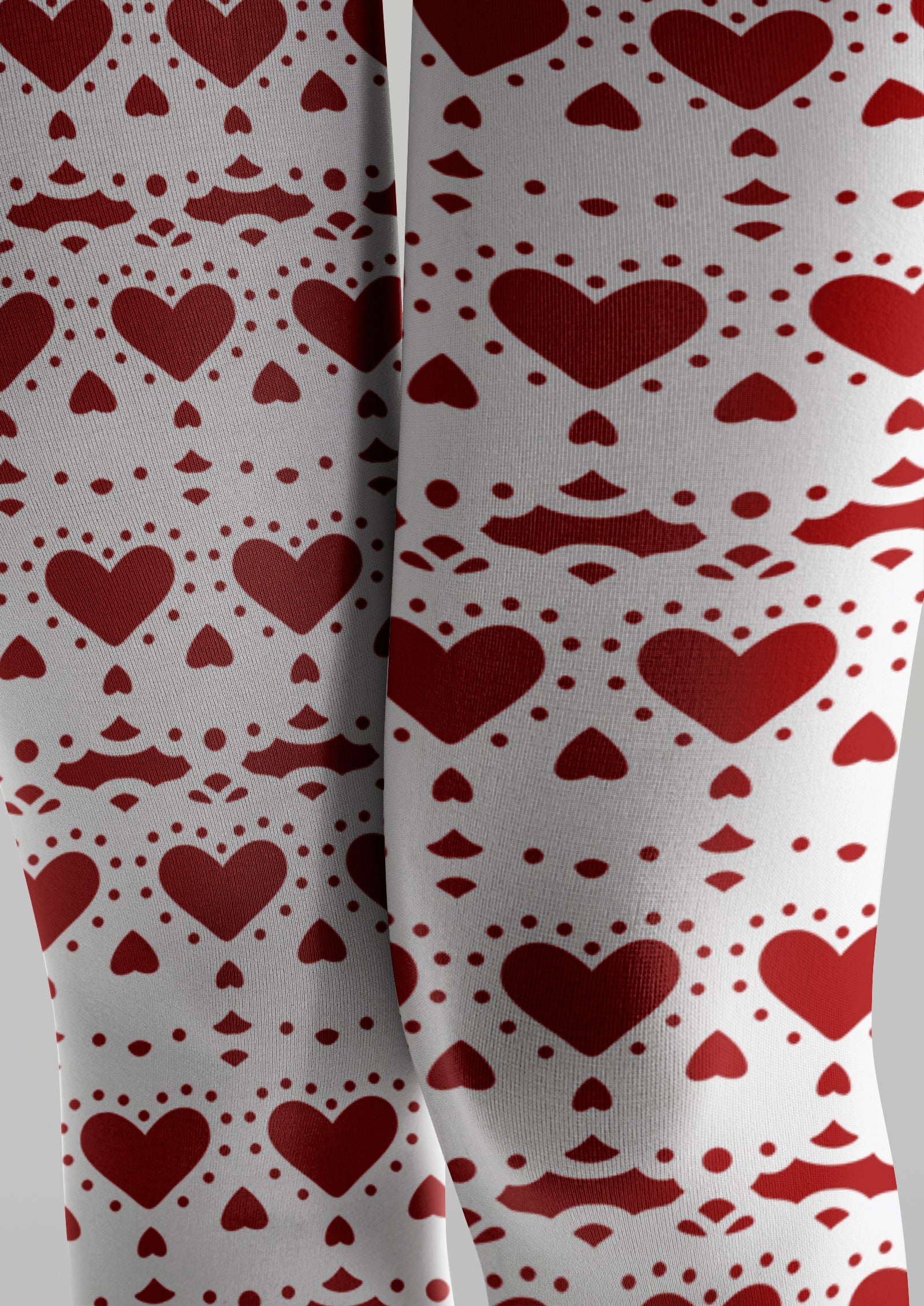 Viklen Plan Red White Heart Tights Hosiery Pantyhose - Image 5