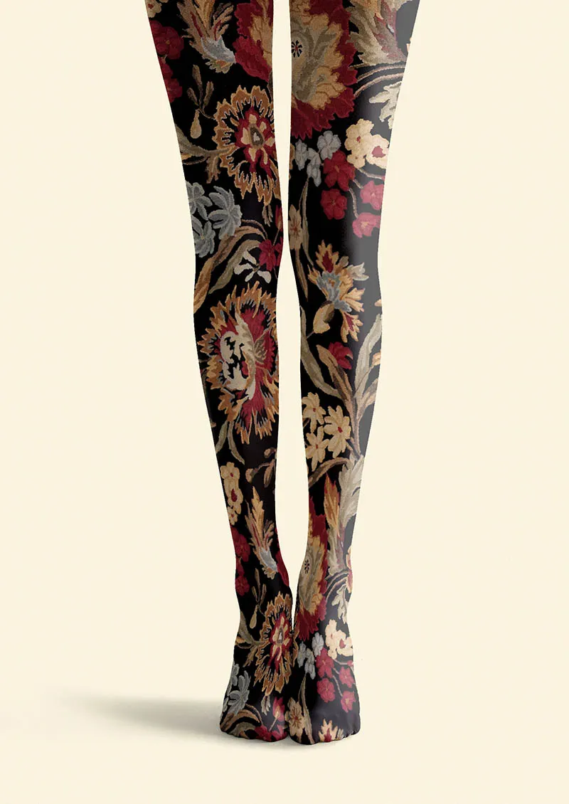 Viken Plan Floral pattern Vintage Garden Tights Hosiery Pantyhose - Image 4