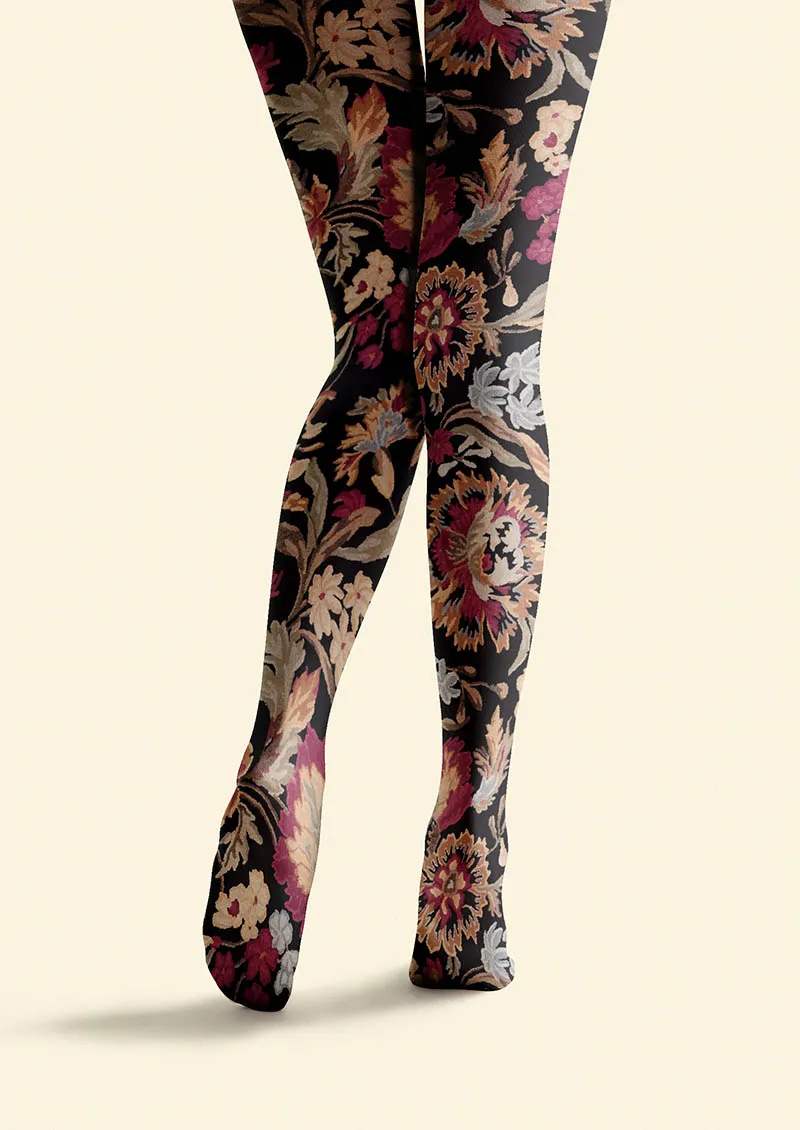 Viken Plan Floral pattern Vintage Garden Tights Hosiery Pantyhose - Image 5