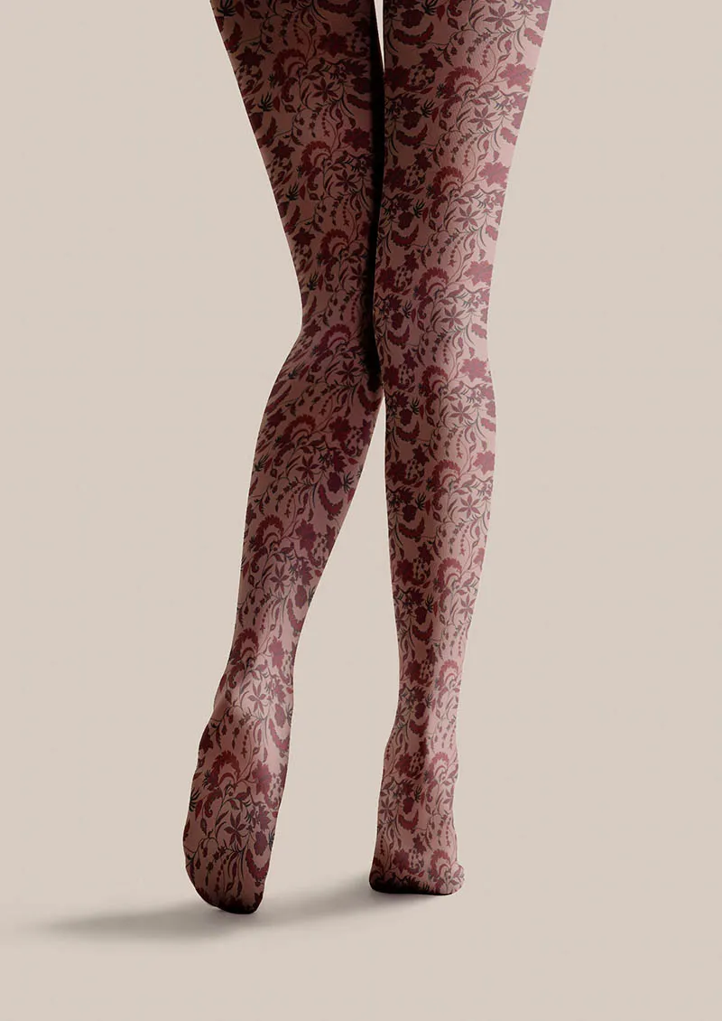 Viken Plan Floral pattern Vintage Petals Tights Hosiery Pantyhose - Image 4