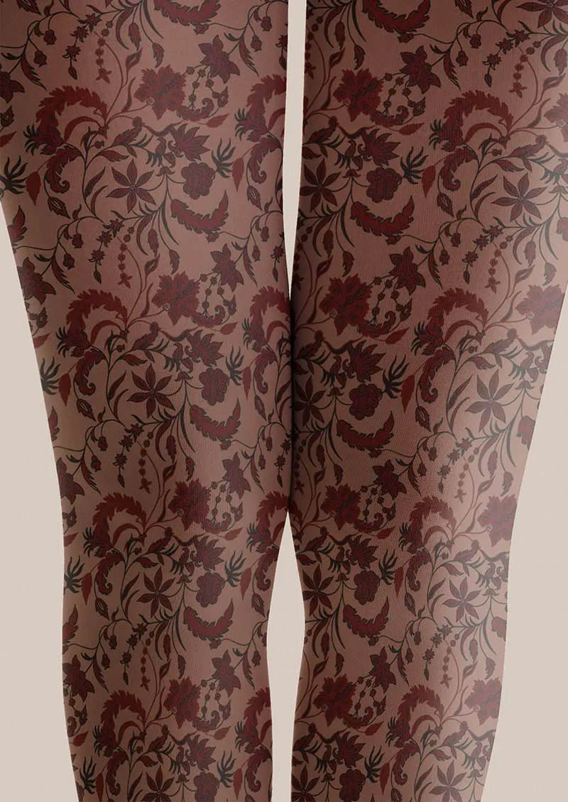 Viken Plan Floral pattern Vintage Petals Tights Hosiery Pantyhose - Image 5