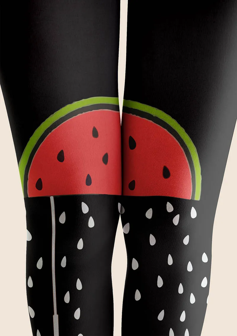 Viken Plan Fun Art Watermelon Slice Tights Hosiery Pantyhose - Image 4