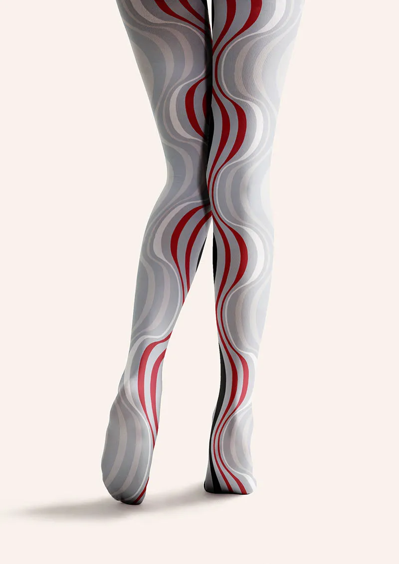 Viken Plan Geometric Art Wave Lines Tights Hosiery Pantyhose - Image 5