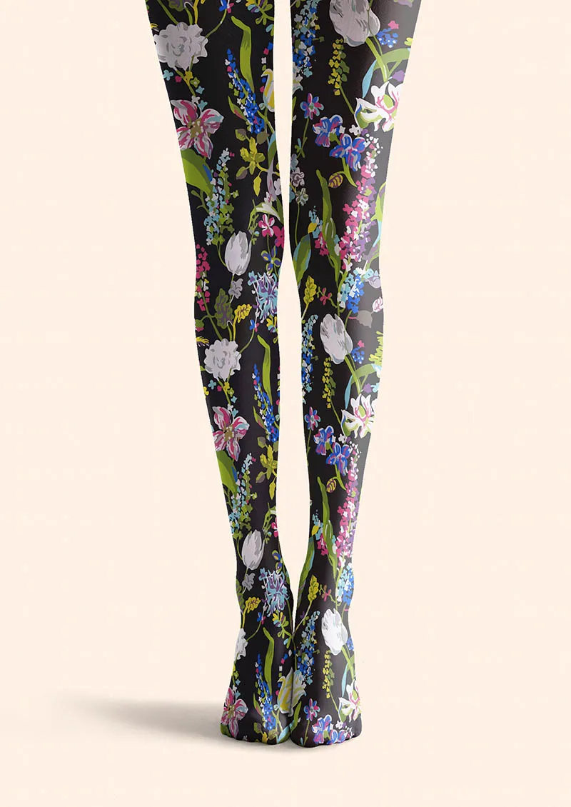 Viken Plan Floral pattern Wild Florals Tights Hosiery Pantyhose - Image 3