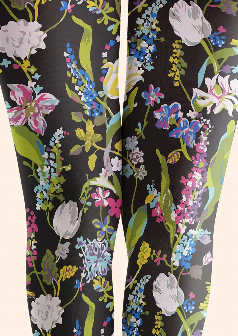 Viken Plan Floral pattern Wild Florals Tights Hosiery Pantyhose - Image 4