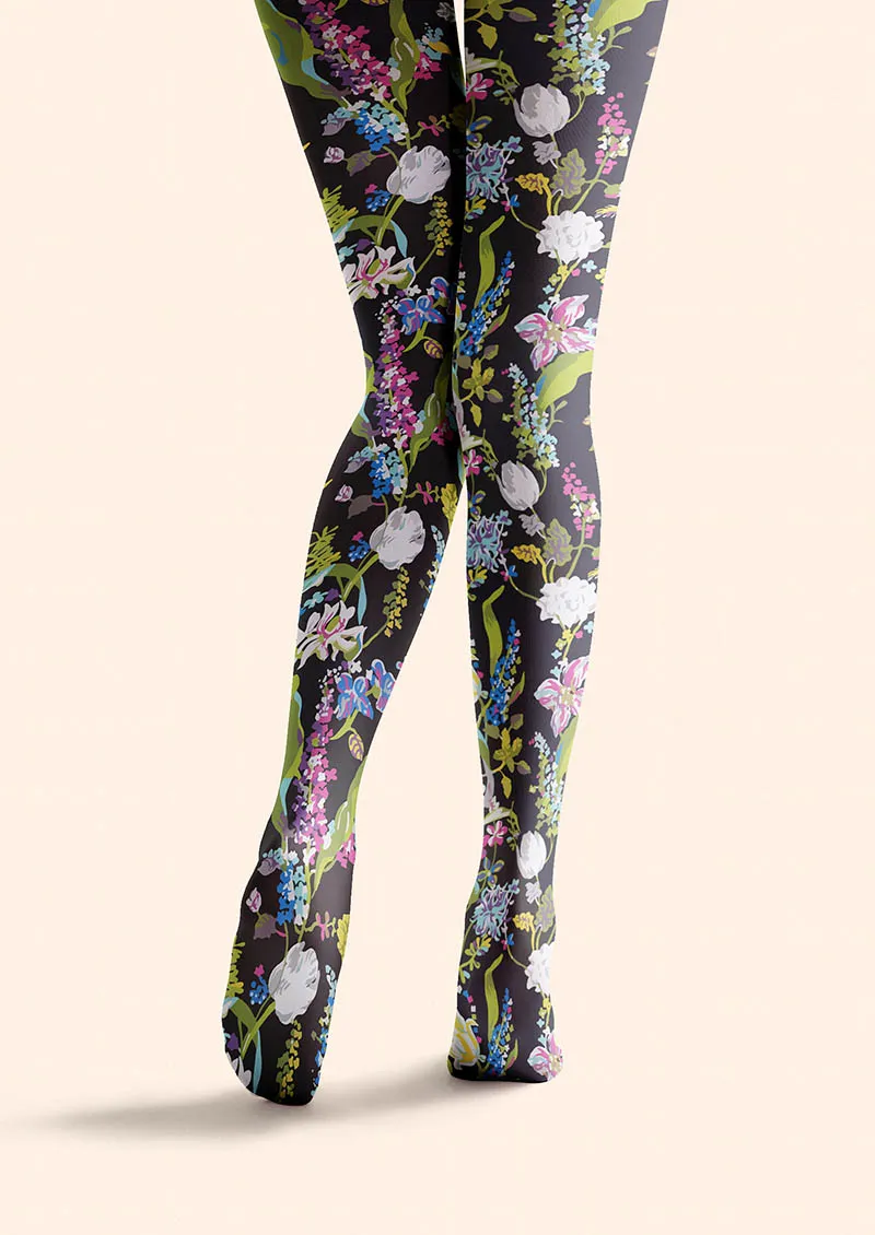 Viken Plan Floral pattern Wild Florals Tights Hosiery Pantyhose - Image 5