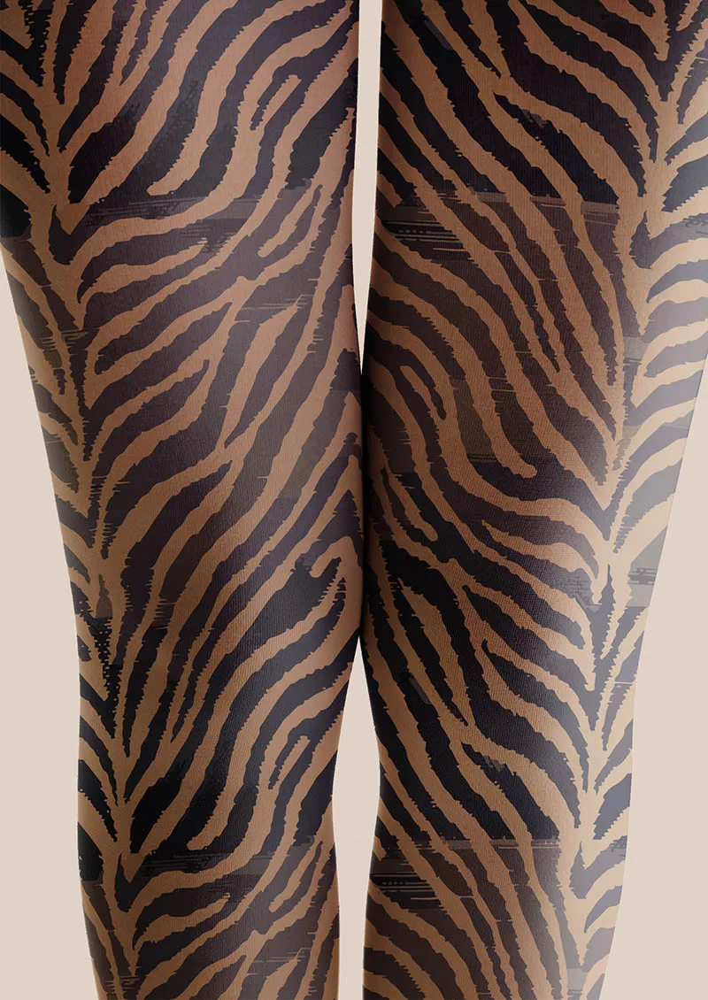Viken Plan Wild Tiger Pattern Tights Hosiery Pantyhose - Image 3