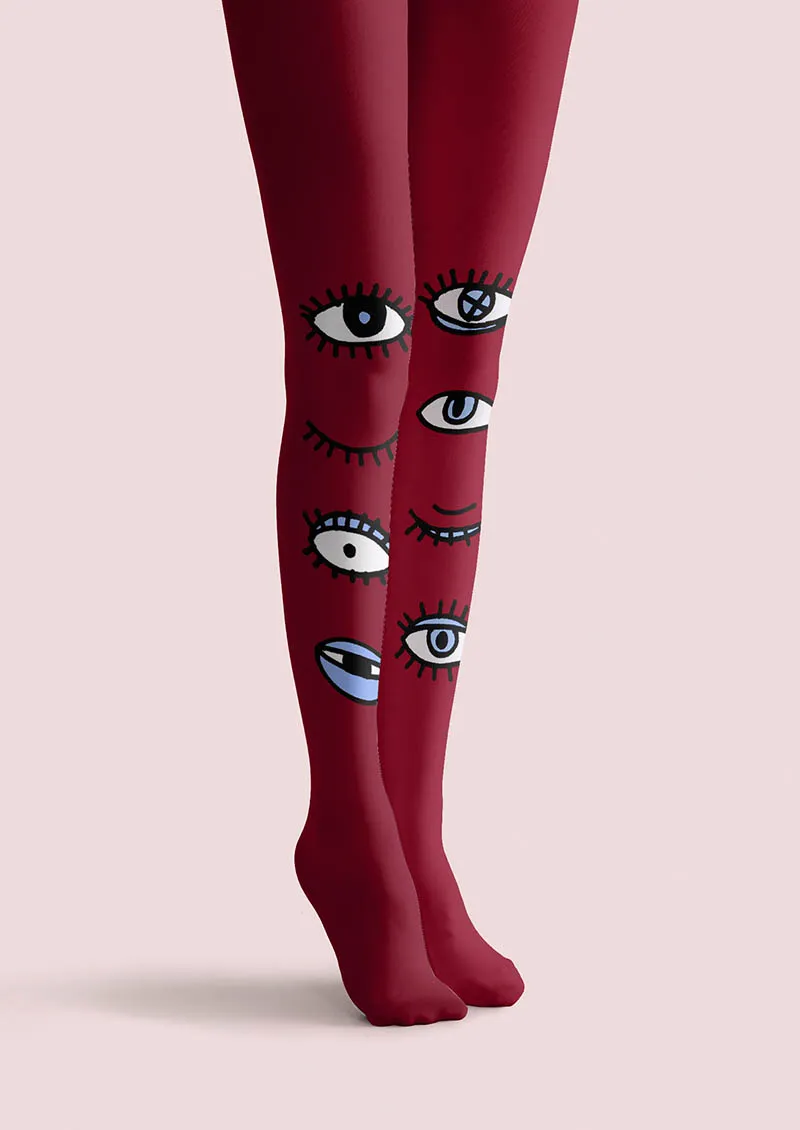 Viken Plan Fun Art Wink Eyes Tights Hosiery Pantyhose - Image 3