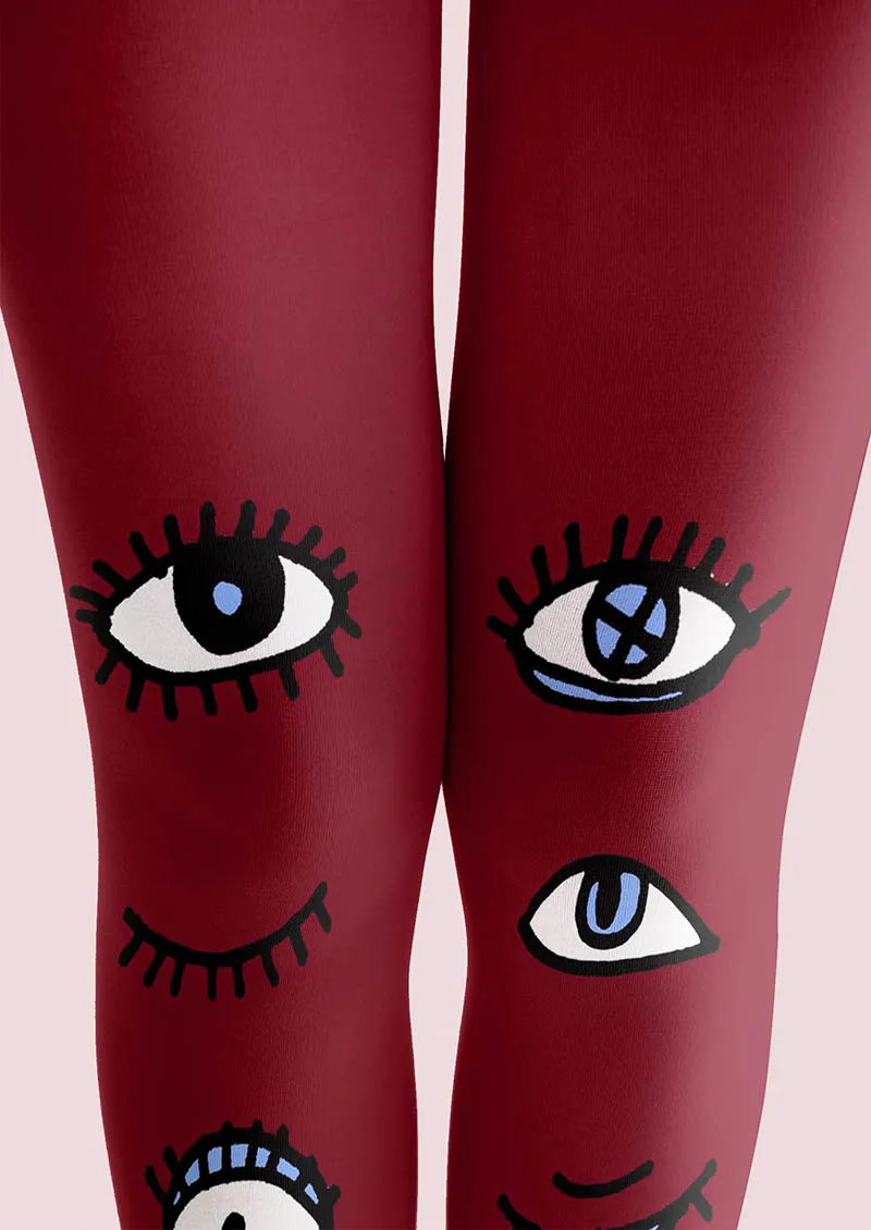 Viken Plan Fun Art Wink Eyes Tights Hosiery Pantyhose - Image 4