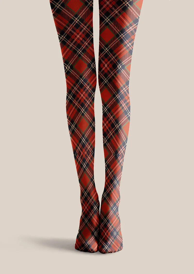 Viken Plan Christmas Fun Art Winterberry Check Tights Hosiery Pantyhose - Image 5